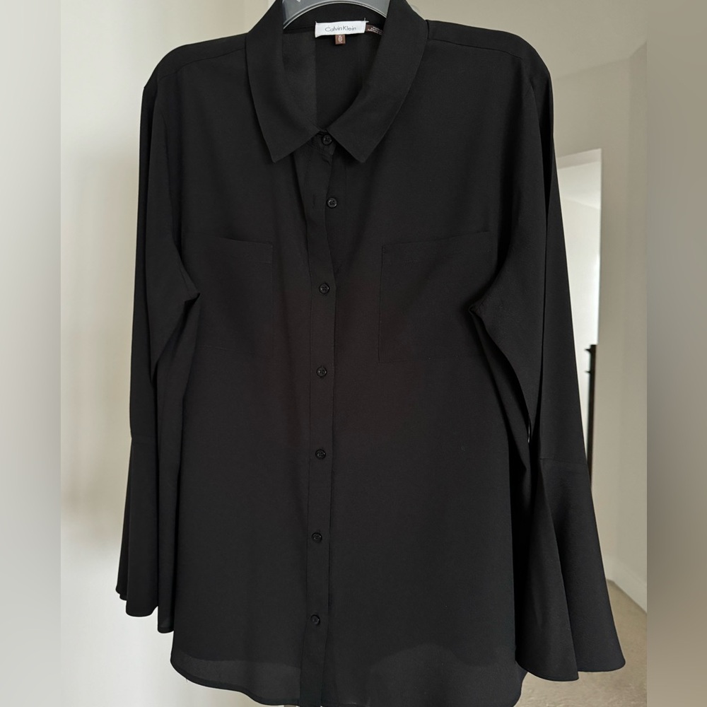 Calvin Klein XL Flare Sleeve Blouse